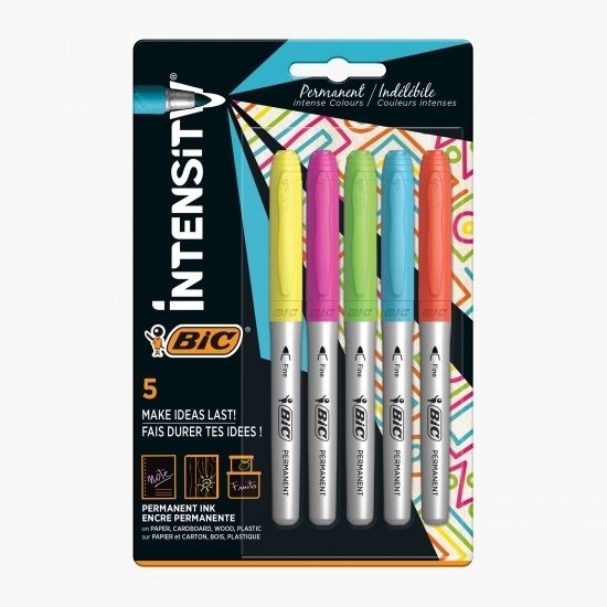 Set 5 markere permanente colorate Intensity