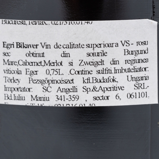 Vin roșu sec Egri Bikaver 0.75l