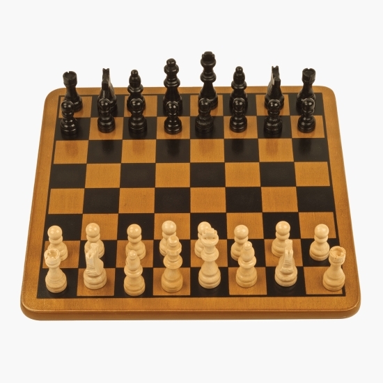 Șah cu tablă și piese din lemn staunton 6+ ani