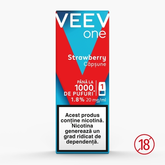 Capsulă pentru țigară electronică Strawberry 1.8%, 20mg/ml nicotină, 1000 puffs