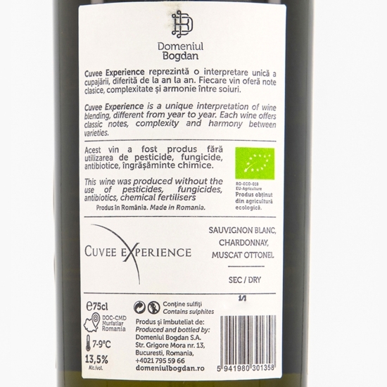 Vin alb sec eco Cuvee Experience Sauvignon Blanc, Chardonnay & Muscat Ottonel, 13.5%, 0.75l