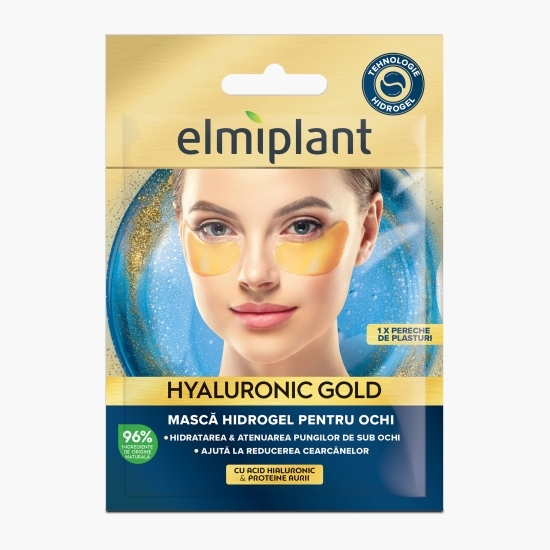Mască hidrogel pentru ochi cu acid hialuronic și proteine aurii, Hyaluronic Gold
