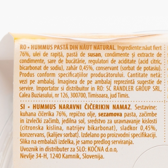 Hummus pastă din năut natural 200g 