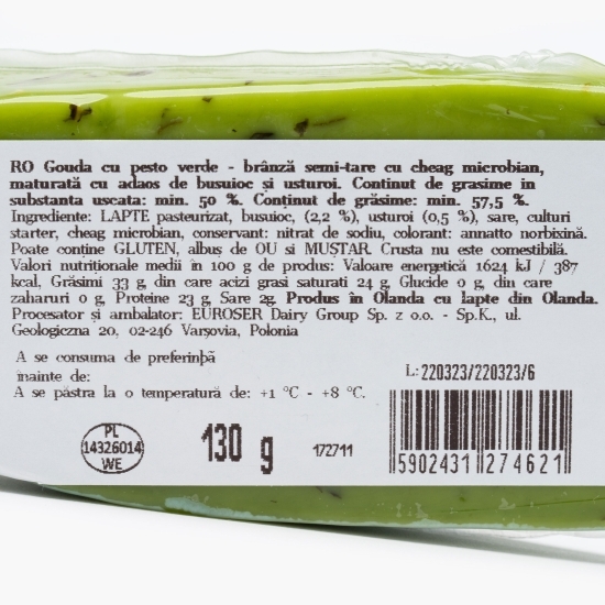 Brânză Gouda cu pesto verde 130g