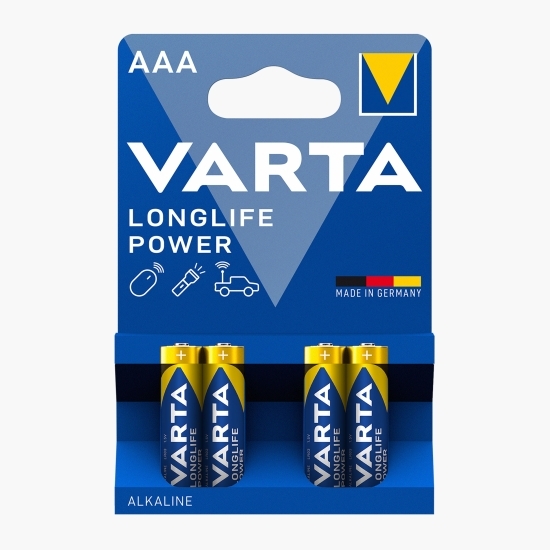 Baterii alcaline Longlife Power AAA R3, 4 buc