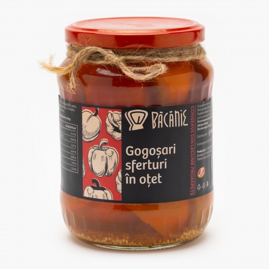 Gogoșari sferturi în oțet 680g