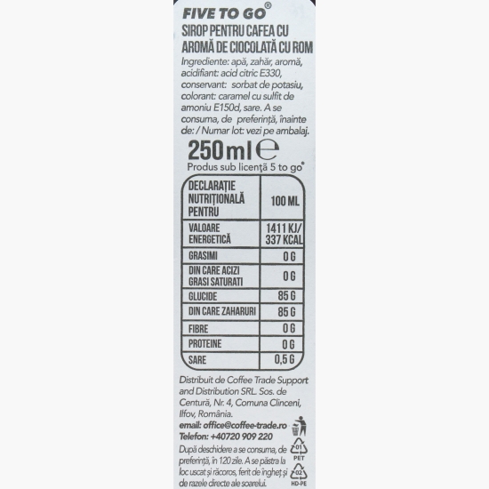 Sirop Choco Rom cu aromă de ciocolată Rom 250ml