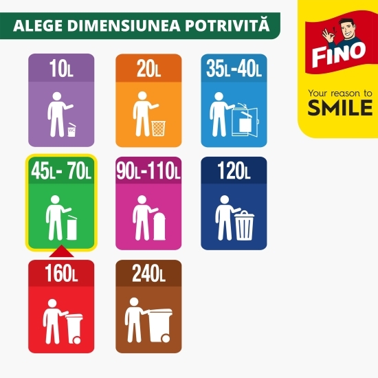 Saci menajeri ultra elastici, cu șnur, 60l, 10 buc