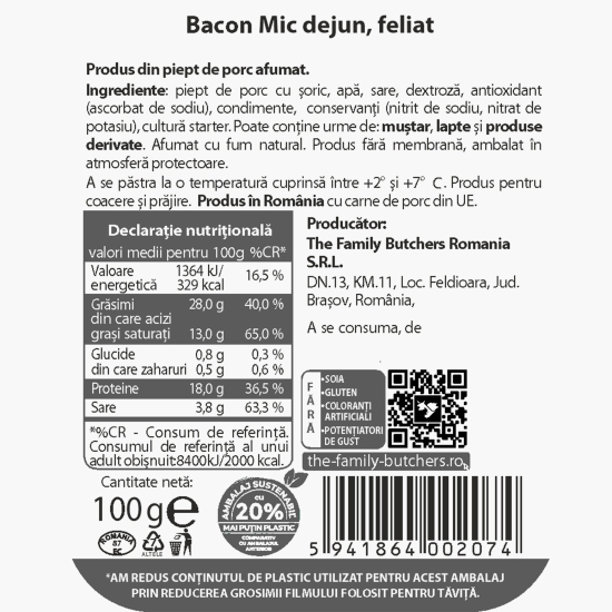 Bacon Mic-dejun feliat 100g