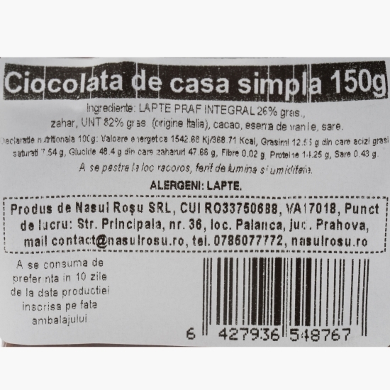 Ciocolată de casă simplă 150g