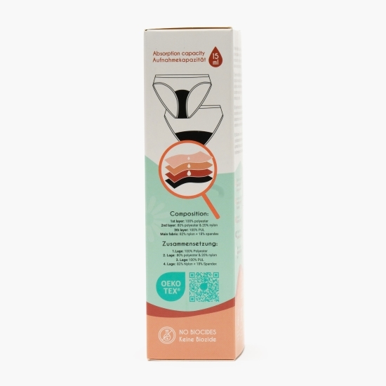 Bikini menstruali înot, mărimea L, negru