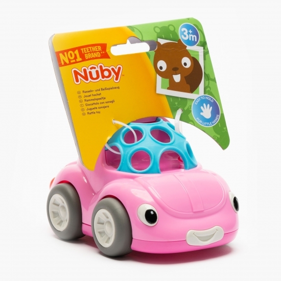 Jucărie auto zornăitoare mașinuță roz /basculantă orange +3 luni