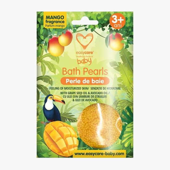 Perle de baie cu parfum de mango, cu uree și uleiuri din semințe de struguri și avocado, +3 ani, 75g