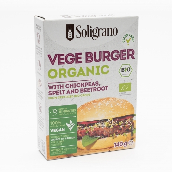 Burger vegan cu năut, speltă și sfeclă roșie eco 140g