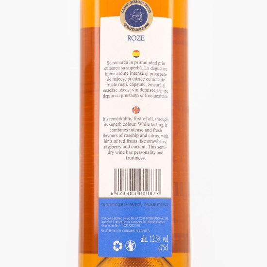 Vin rose sec Merlot, 12.5%, 0.75l