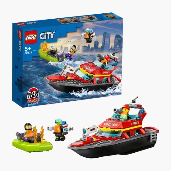 Barca de salvare a pompierilor, 60373 City, 144 piese, +5 ani