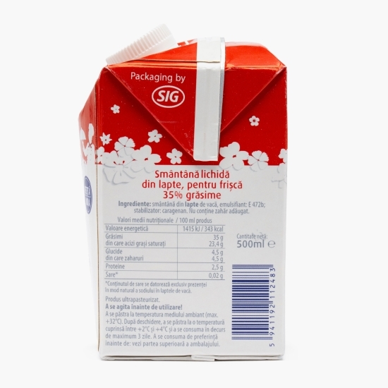 Smântână lichidă UHT pentru frișcă 35% grăsime 0.5l