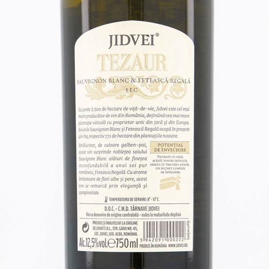 Vin alb sec Sauvignon Blanc & Fetească Regală, 12.5%, 0.75l