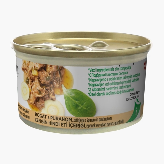 Hrană umedă pentru pisici, 85g, curcan