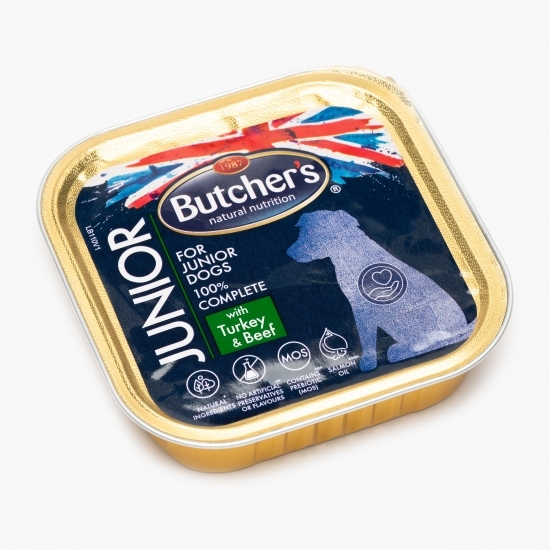 Hrană pentru câini junior, 150g, curcan și vită
