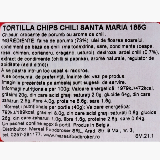 Tortilla chips cu chili 185g