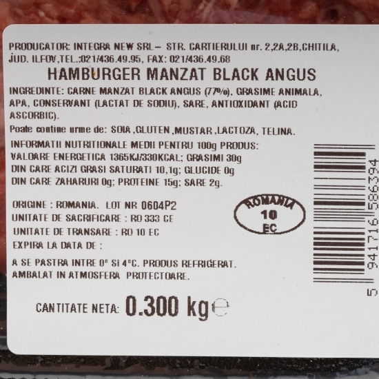 Hamburger Black Angus 300g