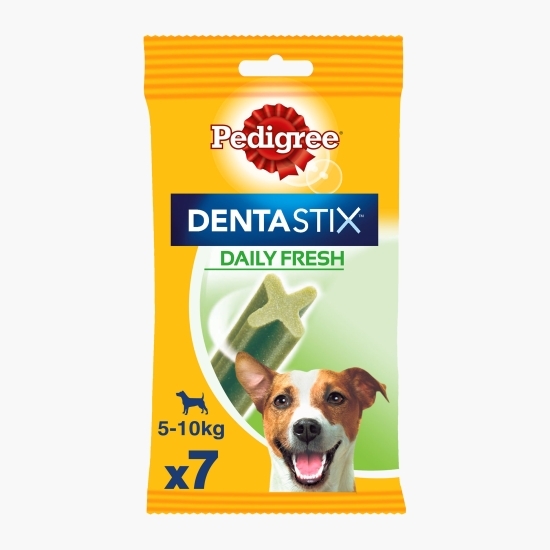 Batoane dentare pentru câini de talie mică, 7 buc, 110g, DentaStix Daily Fresh