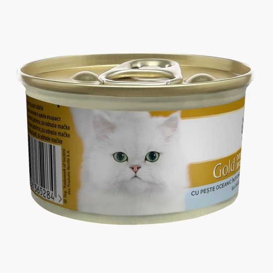 Hrană umedă pentru pisici, 85g, Double Pleasure cu pește oceanic și spanac în sos