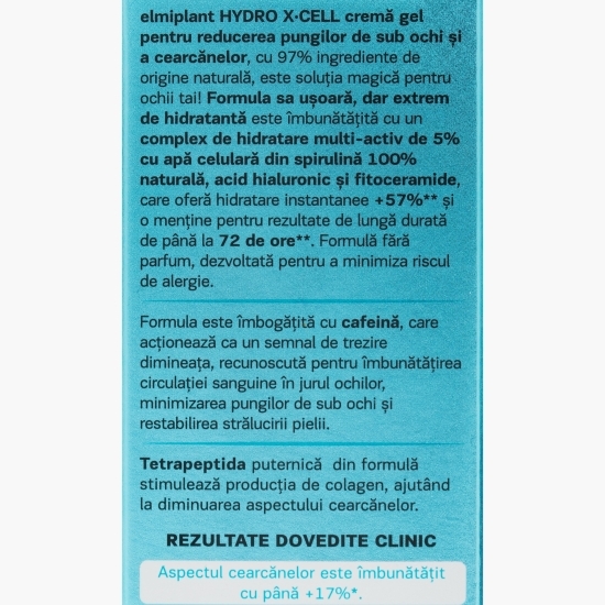 Cremă-gel pentru ochi Hydro X-Cell, 15ml