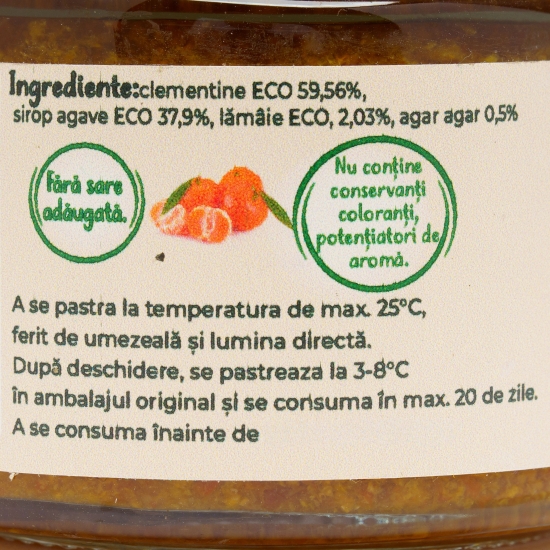 Gem eco de clemetine, fără zahăr adăugat 225g