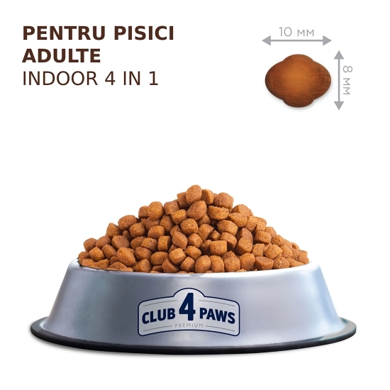 Hrană uscată pentru pisici de interior, 4-în-1, cu pui, 900g