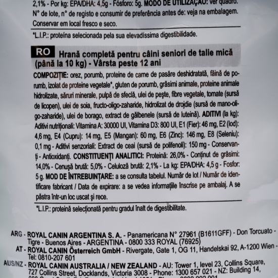 Hrană uscată pentru câini, 1.5Kg, Mini Ageing 12+