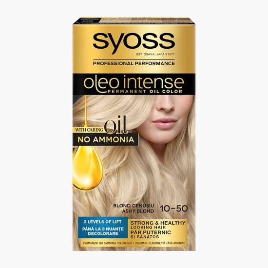 Vopsea de păr permanentă fără amoniac Oleo Intense, 10-50 blond cenușiu, 115ml
