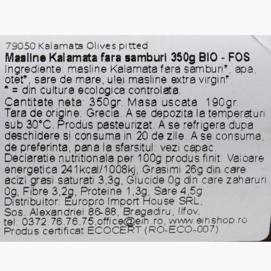 Măsline Kalamata fără sâmburi BIO 350g