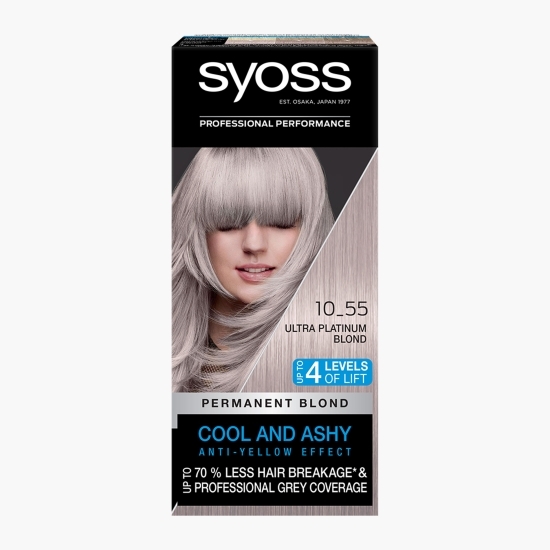 Vopsea de păr permanentă Cool and Ashy, 10-55 blond ultra platinum, 115ml