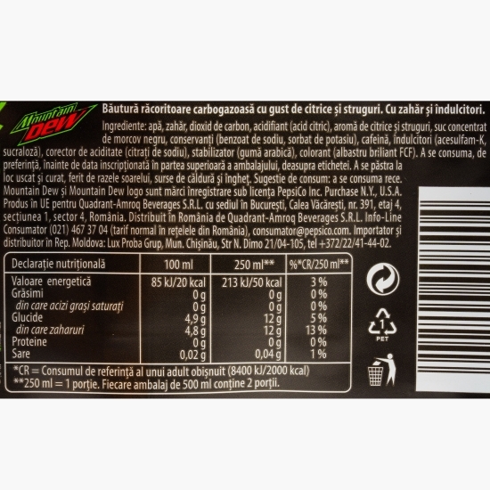 Băutură răcoritoare carbogazoasă cu gust de citrice și struguri, 500ml