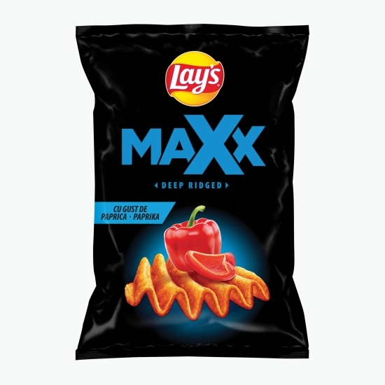Chipsuri ondulate din cartofi cu paprika, Maxx 115g 