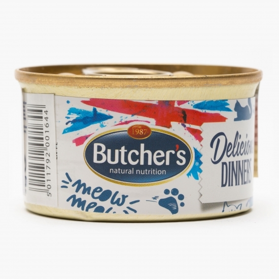 Hrană umedă pentru pisici, mousse, 85g, cu somon și creveți