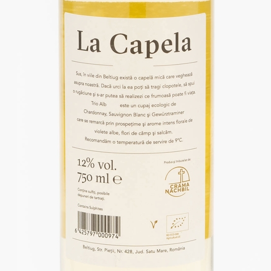 Vin alb demisec eco La Capela Fetească Regală & Muscat Ottonel, 12%, 750ml