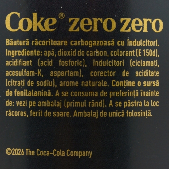 Băutură carbogazoasă cu gust de cola, fără cofeină, zero zahăr, 2l
