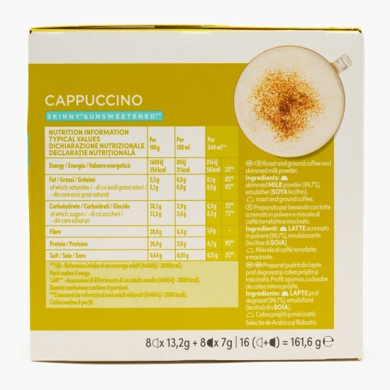 Cappuccino Skinny neîndulcit, 8 băuturi, 161.6g, capsule cafea