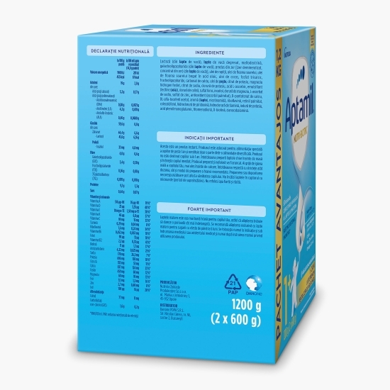 Formulă de lapte praf NUTRI-BIOTIK 1+, 1-2 ani, 1.200g