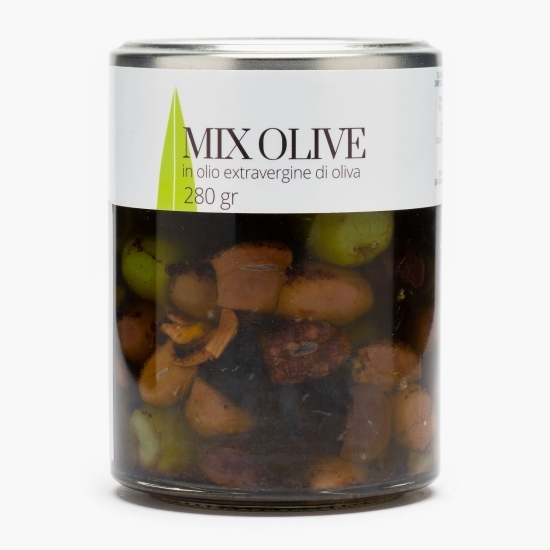 Mix de măsline condimentate în ulei de măsline extravirgin, by Măslinescu 280g