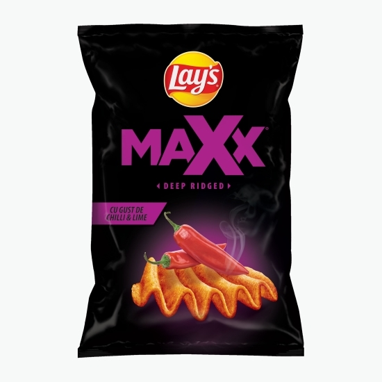 Chipsuri ondulate din cartofi cu chilli și lime Maxx 130g