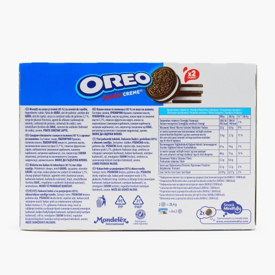 Biscuiți din cacao și cremă cu aromă de vanilie Double Creme, 170g