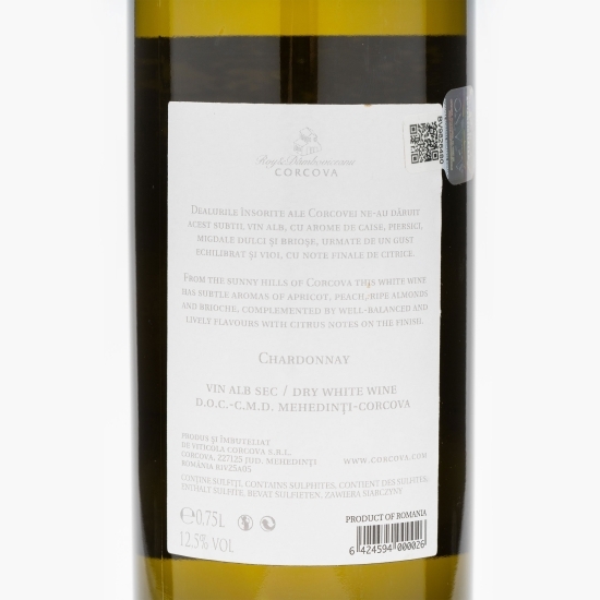 Vin alb sec Chardonnay, 12.5%, 0.75l