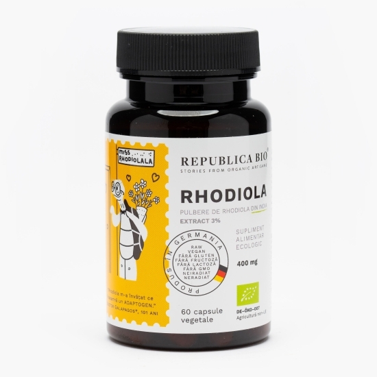 Rhodiola ecologică extract 3% 400mg, 60 capsule vegetale