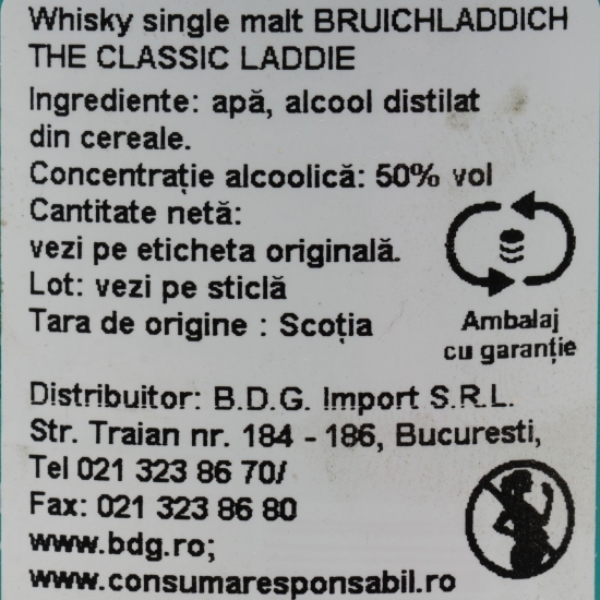 Single Malt Whisky The Classic Laddie, 50%, Scotland, 0.7l