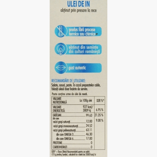 Ulei de in presat la rece 250ml