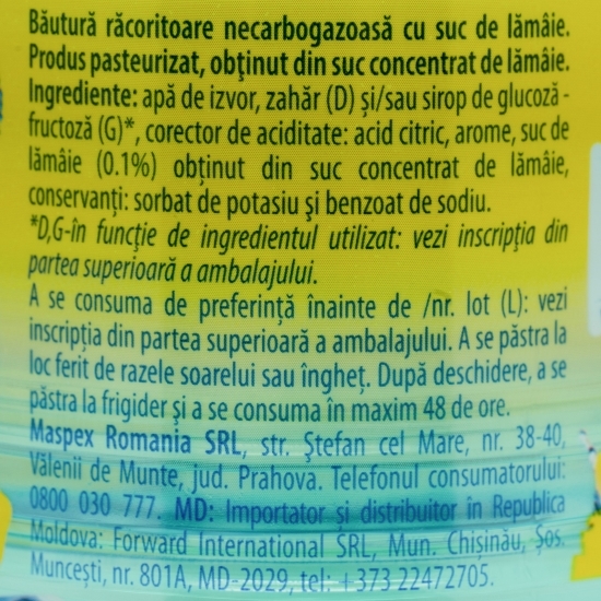 Băutură necarbogazoasă lămâie 0.5l